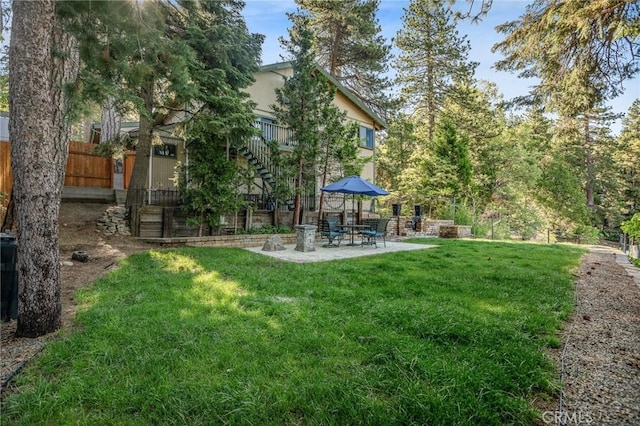 31297 All View Dr, Running Springs, CA 92382 - view of yard featuring a patio area