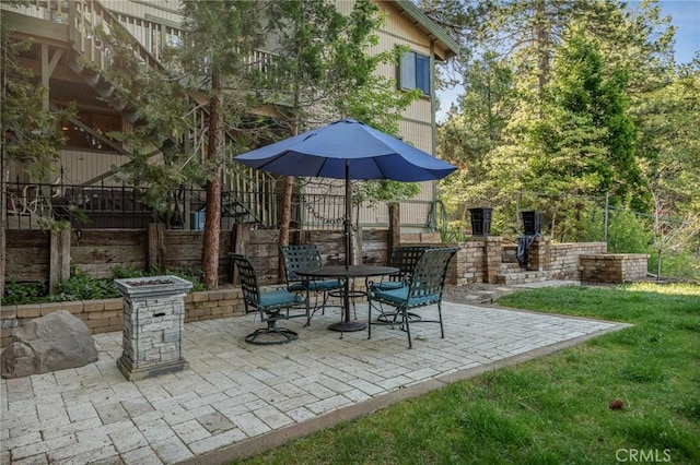 31297 All View Dr, Running Springs, CA 92382 - view of patio featuring outdoor dining space