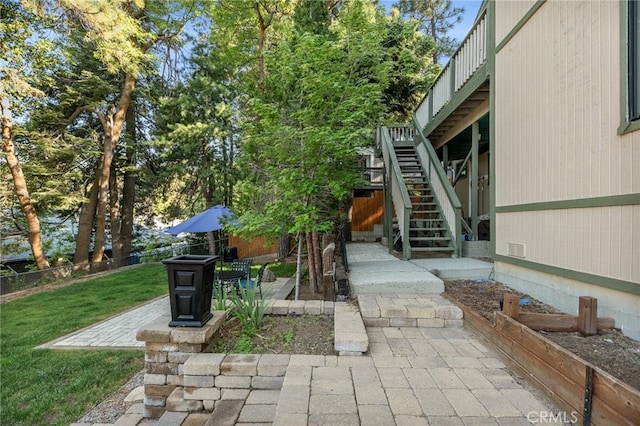 31297 All View Dr, Running Springs, CA 92382 - view of patio with stairway
