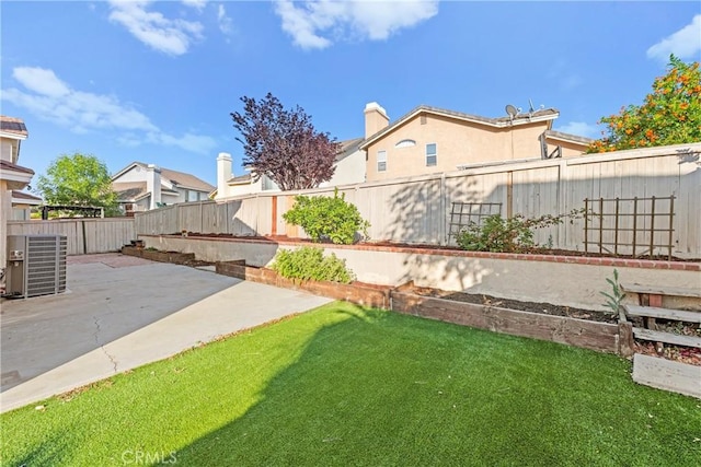 30470 Bayport Ln, Menifee, CA 92584 - view of yard featuring a patio area and central air condition unit