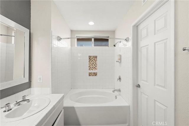 30470 Bayport Ln, Menifee, CA 92584 - full bathroom with vanity and tub / shower combination
