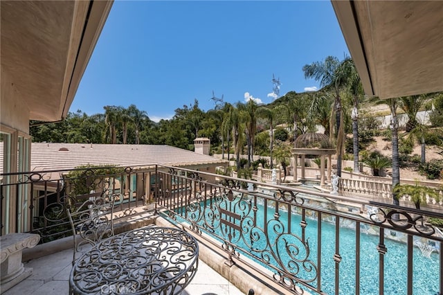 8790 King Ranch Rd, Rancho Cucamonga, CA 91701 - balcony featuring view of pool