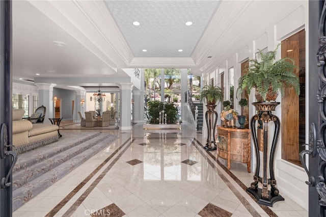8790 King Ranch Rd, Rancho Cucamonga, CA 91701 - common area featuring ornamental molding and recessed lighting