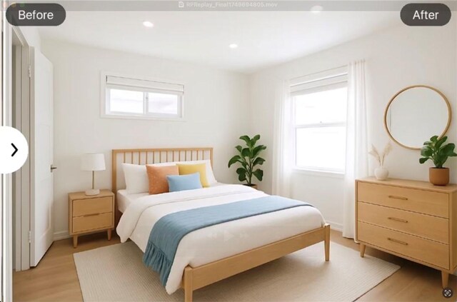 5402 N Fairvalley Ave, Covina, CA 91722 - bedroom featuring light wood-style floors and recessed lighting