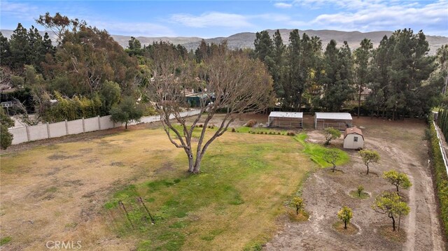 31593 Aguacate Rd, San Juan Capistrano, CA 92675 - view of yard with an outbuilding and a mountain view