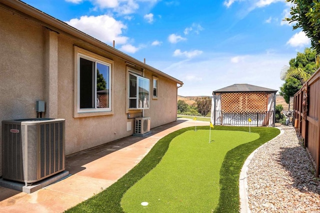 1139 Prussian, Oceanside, CA 92057 - fenced backyard featuring a putting green, a gazebo, and a patio area