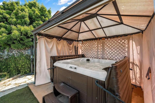 1139 Prussian, Oceanside, CA 92057 - view of patio / terrace with a hot tub and a gazebo