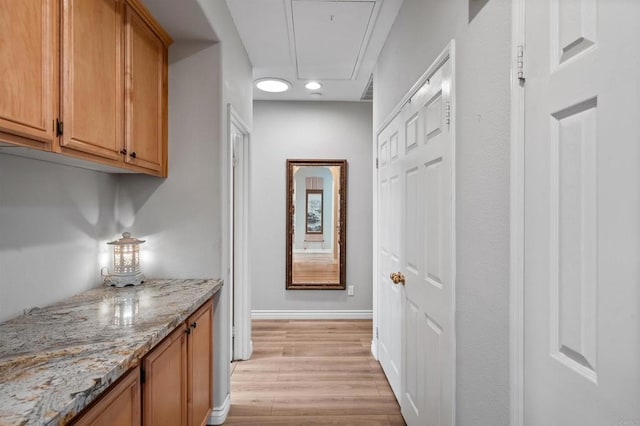 1139 Prussian, Oceanside, CA 92057 - corridor featuring attic access and light wood-type flooring