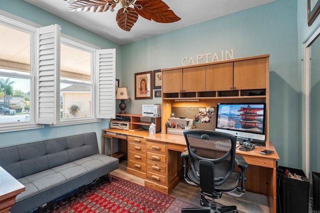 1139 Prussian, Oceanside, CA 92057 - office featuring a ceiling fan and wood finished floors