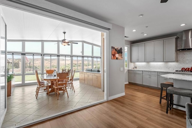 1139 Prussian, Oceanside, CA 92057 - dining area with ceiling fan, light wood-style floors, and recessed lighting