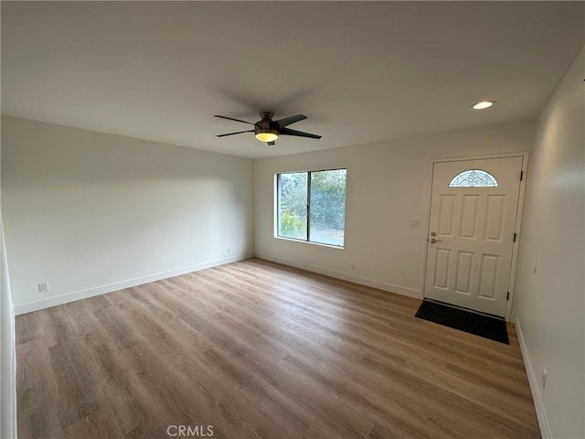 28802 El Canto Dr, Laguna Niguel, CA 92677 - foyer entrance featuring ceiling fan, wood finished floors, and recessed lighting