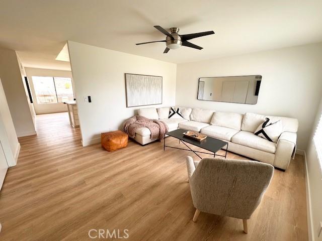 28802 El Canto Dr, Laguna Niguel, CA 92677 - living area with wood finished floors and a ceiling fan