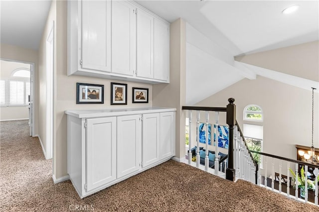 2074 Redgrove Way, Upland, CA 91784 - corridor featuring carpet flooring and an upstairs landing