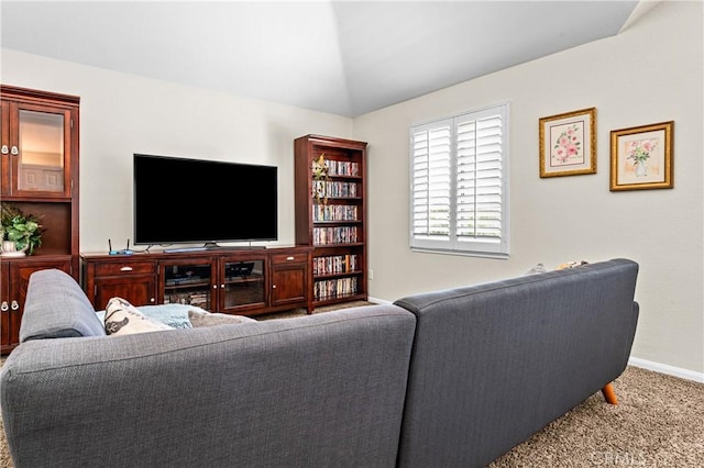 2074 Redgrove Way, Upland, CA 91784 - living area featuring carpet floors and lofted ceiling