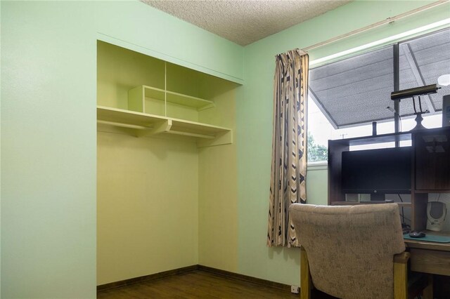 13372 Newhope St, Garden Grove, CA 92843 - unfurnished office featuring wood finished floors, a textured ceiling, and baseboards