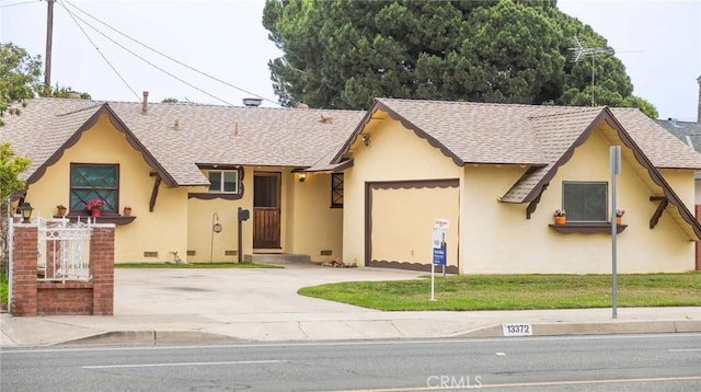 13372 Newhope St, Garden Grove, CA 92843 - view of front of house with a garage, a shingled roof, and stucco siding