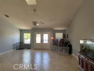 14665 Echo Ln, Helendale, CA 92342 - living area featuring a ceiling fan and light tile patterned floors