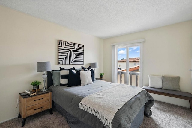 12234 Rancho Bernardo Rd Unit A, Rancho Bernardo San Diego, CA 92128 - bedroom with carpet flooring, a textured ceiling, and access to exterior