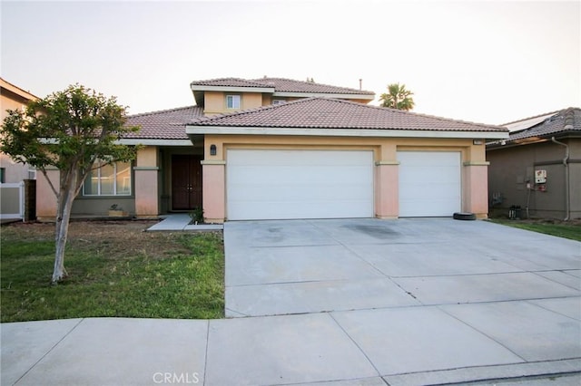 29113 Peppergrass Ave, Menifee, CA 92584 - view of front of house featuring a tile roof, stucco siding, a garage, and driveway
