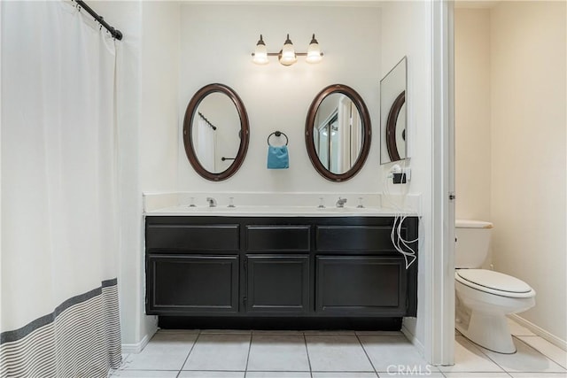 25213 Via Las Lomas, Murrieta, CA 92562 - full bath with tile patterned floors and double vanity