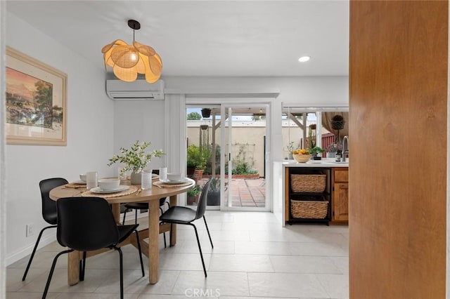 3021 S Sycamore St Unit D, Santa Ana, CA 92707 - dining space featuring a wall unit AC and recessed lighting