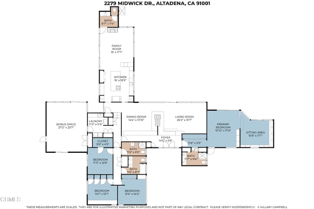 2279 Midwick Dr, Altadena, CA 91001 - property floor plan