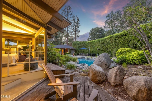 2279 Midwick Dr, Altadena, CA 91001 - view of patio featuring a mountain view