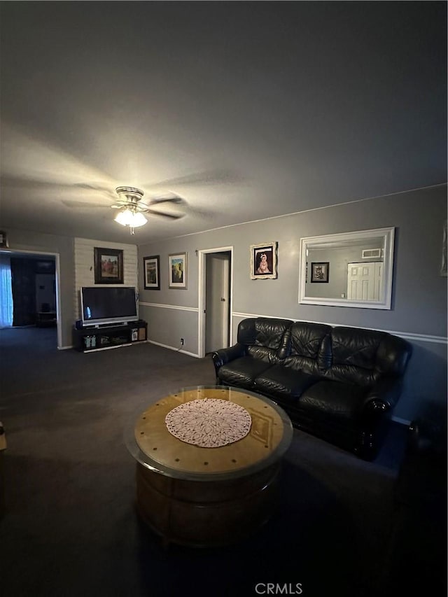 907 E Ghent St, Azusa, CA 91702 - carpeted living area with a ceiling fan