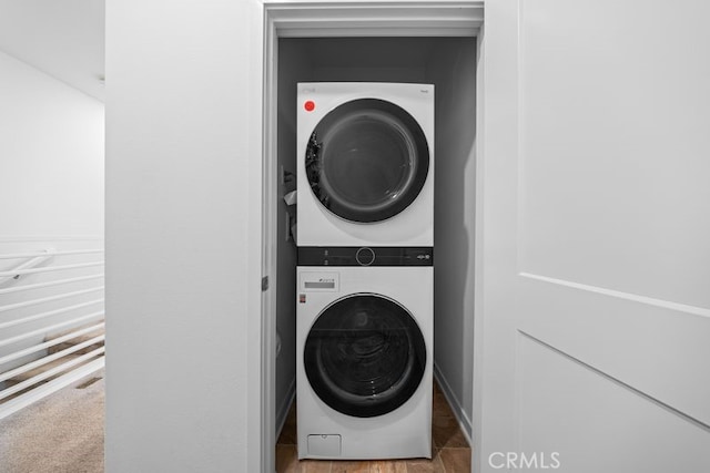 8254 Traveller St, Chino, CA 91708 - laundry area featuring stacked washer and clothes dryer