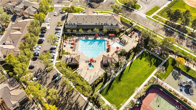 8254 Traveller St, Chino, CA 91708 - bird's eye view of a pool area