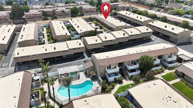 744 W Lambert Rd Unit 51, La Habra, CA 90631 - aerial view of a pool area