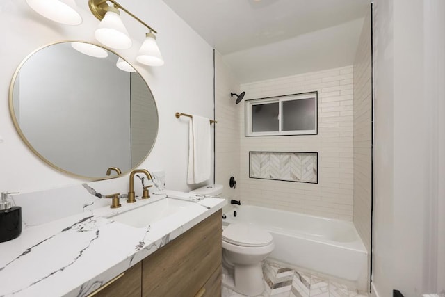 4380 Rolfe Rd, San Diego, CA 92117 - full bathroom featuring vanity, shower / bath combination, and toilet