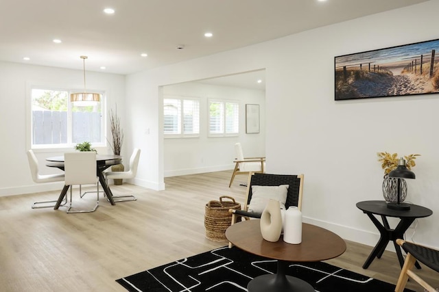 4380 Rolfe Rd, San Diego, CA 92117 - sitting room with recessed lighting, light wood-style flooring, and baseboards