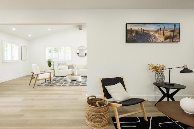 4380 Rolfe Rd, San Diego, CA 92117 - living area with light wood-style floors, lofted ceiling, recessed lighting, and baseboards