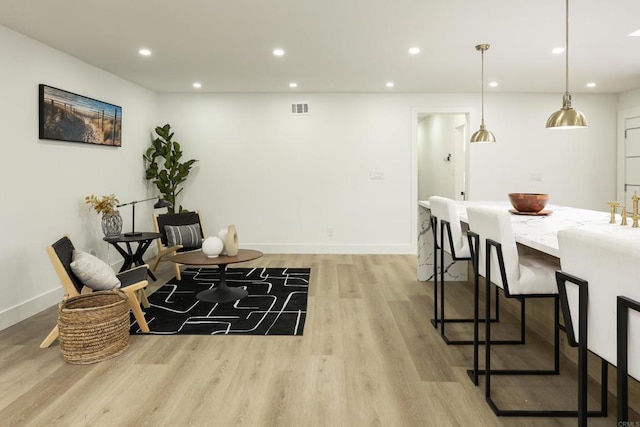 4380 Rolfe Rd, San Diego, CA 92117 - sitting room featuring light wood-type flooring, recessed lighting, and baseboards