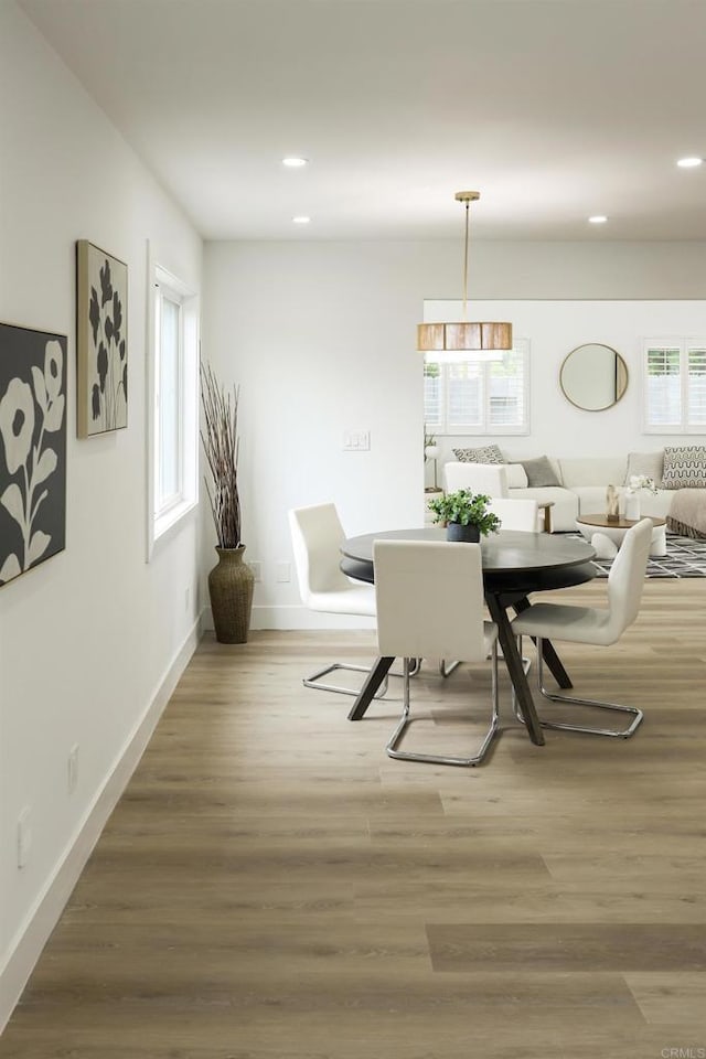 4380 Rolfe Rd, San Diego, CA 92117 - dining space featuring recessed lighting, baseboards, breakfast area, and wood finished floors
