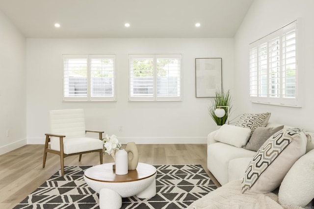 4380 Rolfe Rd, San Diego, CA 92117 - living room featuring wood finished floors, baseboards, and recessed lighting