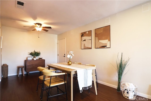 430 N Holliston Ave Unit 210, Pasadena, CA 91106 - dining room with ceiling fan, dark wood finished floors, and baseboards