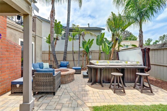 22702 Islamare Ln, Lake Forest, CA 92630 - fenced backyard with an outdoor fire pit and a patio area