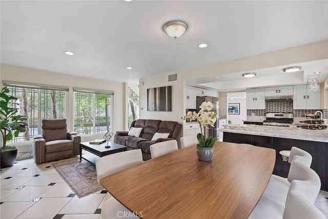 22702 Islamare Ln, Lake Forest, CA 92630 - dining area featuring recessed lighting and light tile patterned flooring