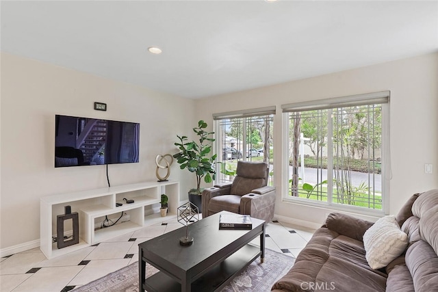 22702 Islamare Ln, Lake Forest, CA 92630 - living area with baseboards, healthy amount of natural light, light tile patterned floors, and recessed lighting