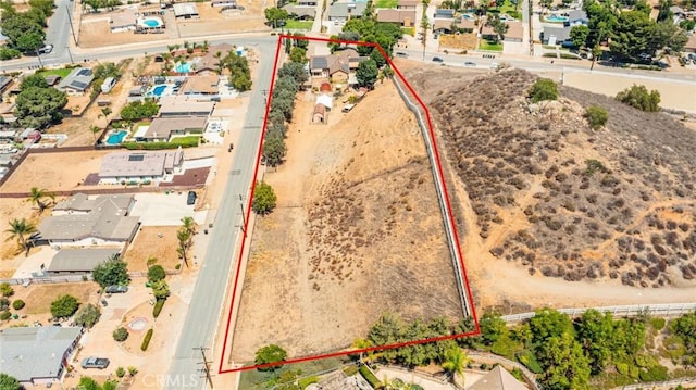 1390 Corona Ave, Norco, CA 92860 - aerial perspective of suburban area with property parcel outlined