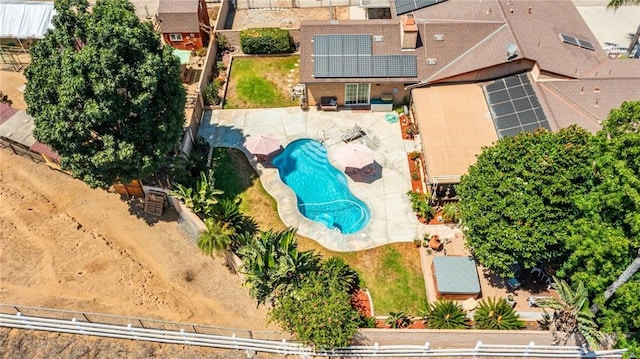 1390 Corona Ave, Norco, CA 92860 - aerial view of property and surrounding area with a pool area