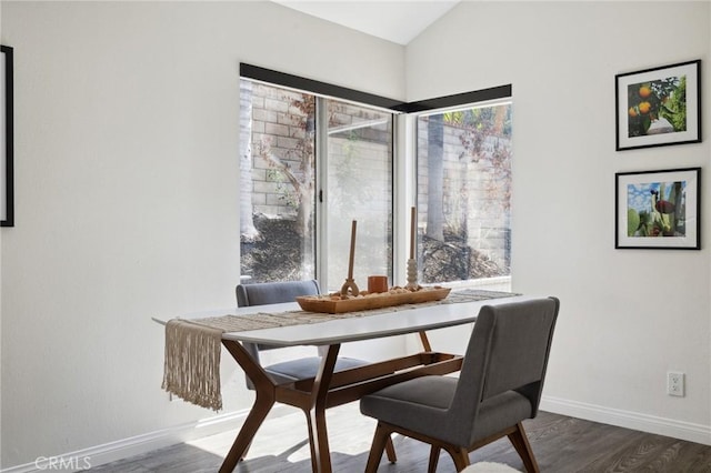 28034 Parkridge Ln, Canyon Country, CA 91387 - dining room featuring wood finished floors and lofted ceiling