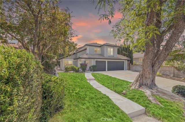 28034 Parkridge Ln, Canyon Country, CA 91387 - traditional-style home with concrete driveway, a garage, and a front yard