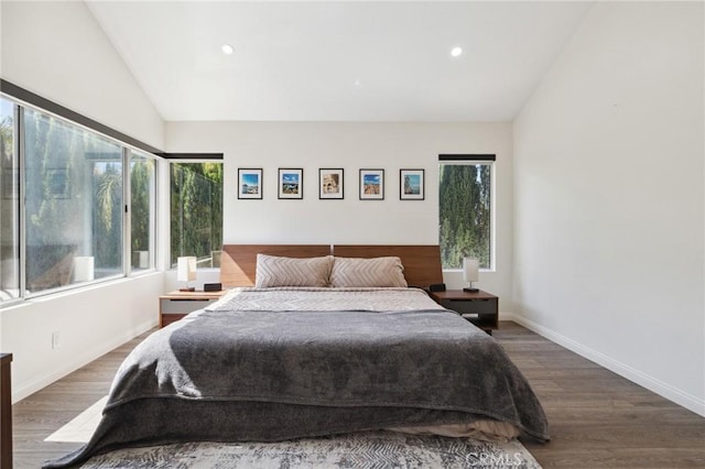 28034 Parkridge Ln, Canyon Country, CA 91387 - bedroom with wood finished floors, recessed lighting, and high vaulted ceiling