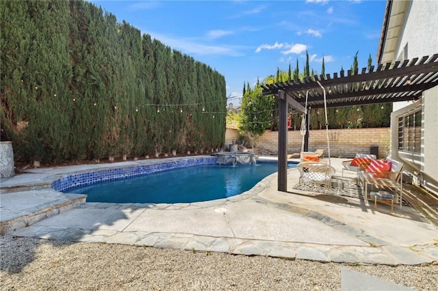 28034 Parkridge Ln, Canyon Country, CA 91387 - view of swimming pool featuring a fenced backyard, a patio, and a pergola
