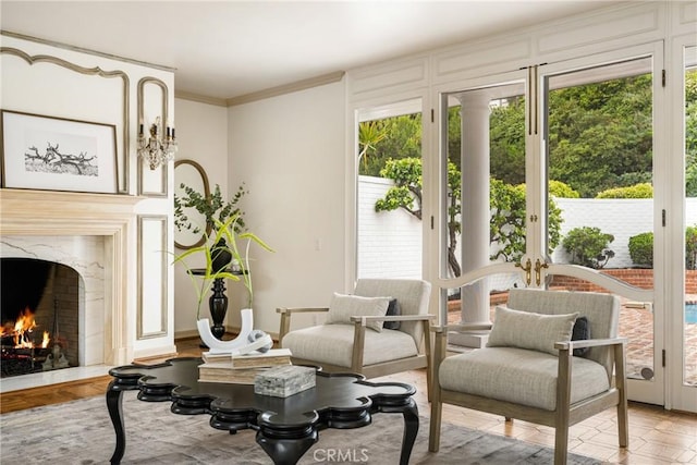 508 Evening Star Ln, Newport Beach, CA 92660 - living room with a fireplace and ornamental molding