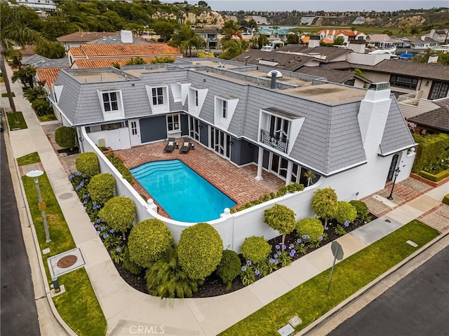 508 Evening Star Ln, Newport Beach, CA 92660 - aerial perspective of suburban area featuring a pool