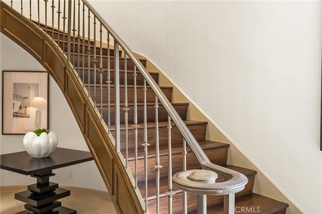 508 Evening Star Ln, Newport Beach, CA 92660 - stairway featuring baseboards